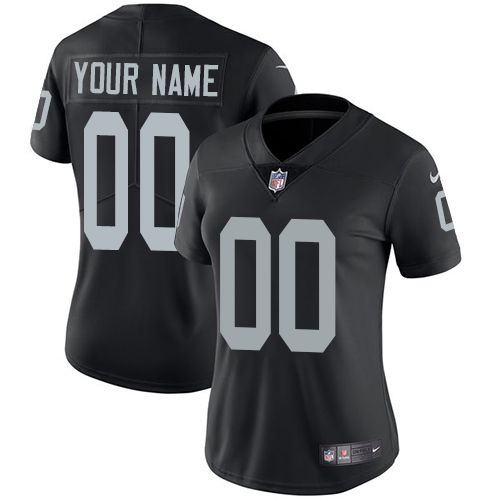 2019 NFL Women Nike Oakland Raiders Home Black Customized Vapor jersey